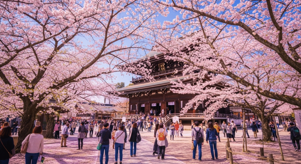 japan temple Cherry Blossoms