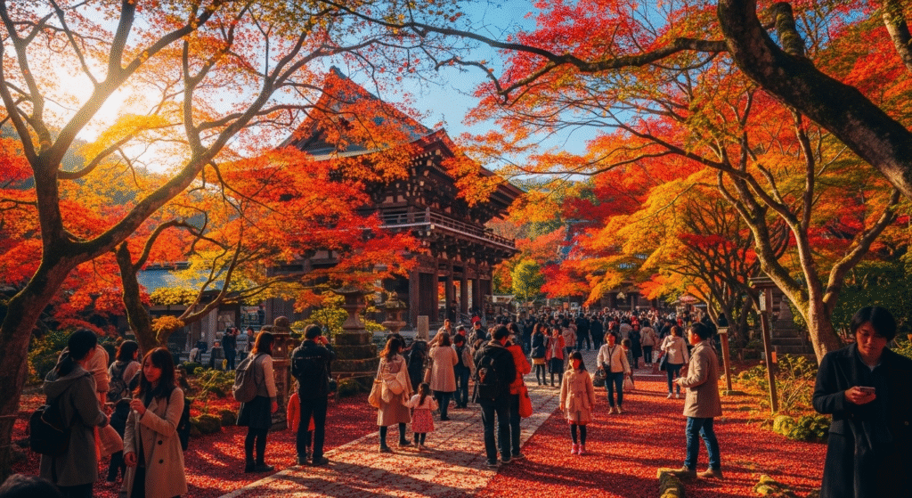 japan temple autumn